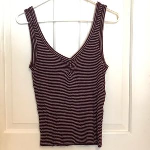 Soft & Sexy AE Striped Maroon Tank Top